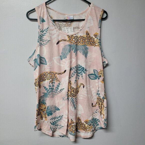 Lularoe Tank Top Womens 3XL Jaguar Animal Print Plus Size Tags Summer - Picture 1 of 7